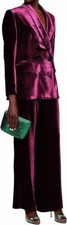 Mirto Velvet Smoking Jacket In Burgundy