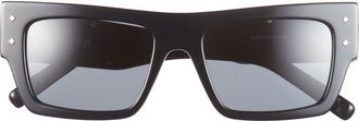 MCM Navigator 53mm Rectangular Sunglasses in Shiny Black /Smoke at Nordstrom Rack