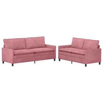 vidaXL Juego De Sof&aacute; 2 Uds. Rosa Terciopelo Vidaxl