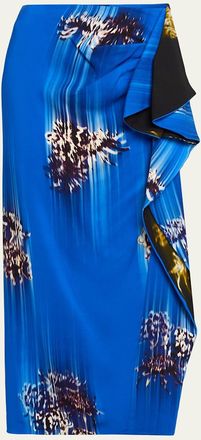 Proenza Schouler Cella Printed Double Crepe Skirt