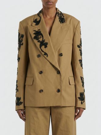 Dries Van Noten Blazer a doppiopetto in cotone ricamato