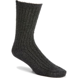 Barefoot Dreams CozyChic Ribbed Socks in Heather Carbon-Black at Nordstrom