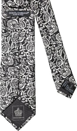 Dolce & Gabbana Floral Fantasy Silk Necktie - Black