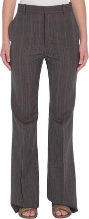 Bottega Veneta Grey Straight Flat Front Pants