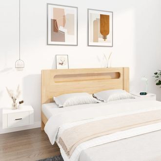 vidaXL Vidaxl - Mesitas De Noche De Pared 2 Uds Blanco 50x36x25 Cm