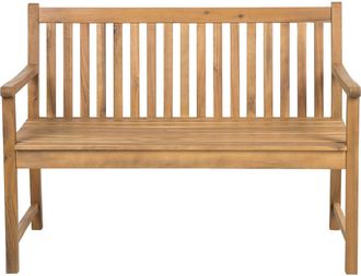Beliani Beliani - Banco De Jard&iacute;n De Madera De Acacia Clara 120 Cm Con Listones Estilo R&uacute;stico Vivara