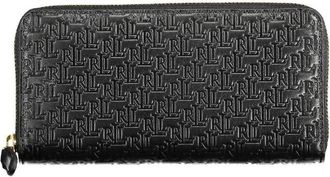 Ralph Lauren Zwarte leren portemonnee met rits - Dames - Portefeuilles - Zwart - ONE Size - Accessoires