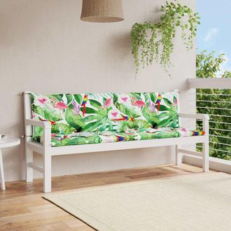 vidaXL Cojines Para Banco De Jard&iacute;n 2 Uds Tela Multicolor 200x50x7 Cm Vidaxl