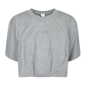 Pinko Grijze T-shirt voor vrouwen - Dames - T-shirts - Grijs - M - Tops