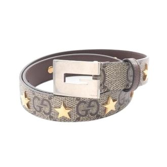 Gucci Pre-owned Belts, male, Beige, Size: ONE SIZE Pre-owned Memorable Buckle GG Supreme Leather PVC Belt