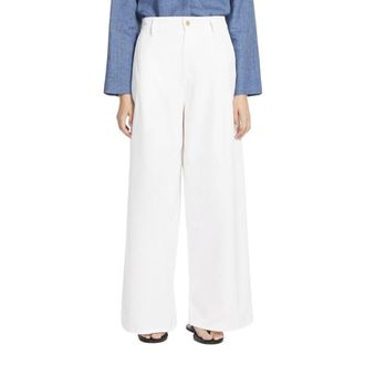 Max Mara Dames, Broeken, Wit, Maat: S Katoen