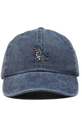 Dalix Giant Lizard Embroidered Dad Hat in Washed Navy Blue at Nordstrom