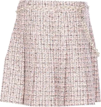 Self Portrait Womens Crystal-Embellished Tweed Mini Skirt Aw25 W