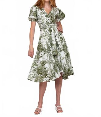 Guadalupe Design Monica Midi Dress In Green