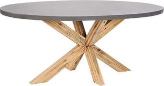 Beliani Mesa de comedor 6 personas de cemento gris