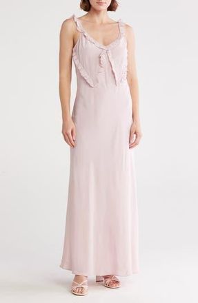 Joie Emer Ruffle Silk Gown in Violet Ice at Nordstrom Rack, Size 00