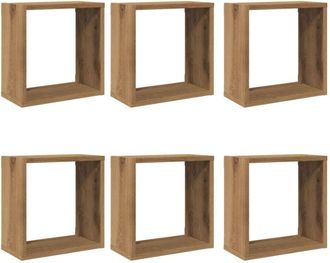 vidaXL Vidaxl - Estantes cubo de pared 6 uds madera roble artisan 30x15x30 cm