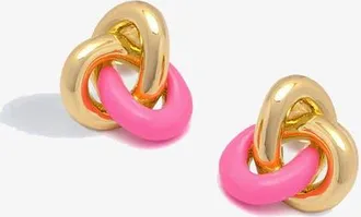 Yoj Kalno Midi Studs in Gold and Pink in Gold/pink Enamel at Nordstrom