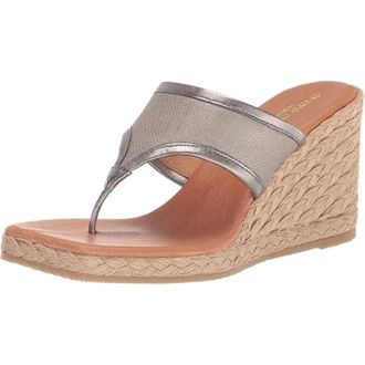 Andr&eacute; Assous Womens Andre Assous Arabella Sandals Metallic Taupe Slip On Wedge Heel GAL1497