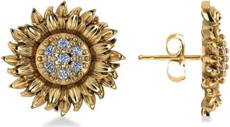 Allurez Diamond Sunflower Shaped Earrings 14k in Yellow Gold at Nordstrom