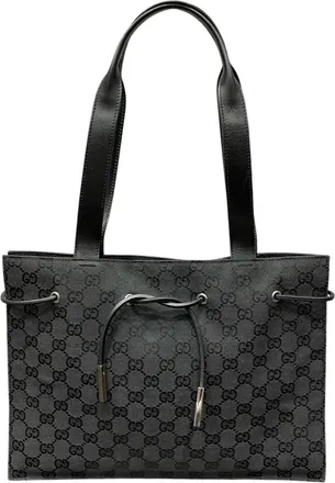 Gucci Black Canvas Tote Bag (Pre-Owned)