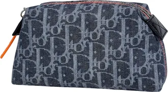 Dior Navy Canvas Leather Pouch (Pre-Owned)