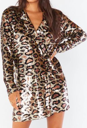 Show me your Mumu Bazel Blazer Dress In Party Cheetah Sequins