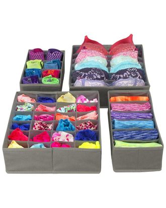 Sorbus Set Of 4 Foldable Drawer Dividers