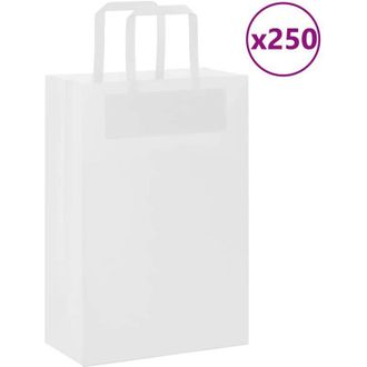 vidaXL Bolsas De Papel Con Asas 250 Uds Blanca 21x11x31 Cm Vidaxl