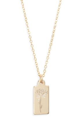 Set & Stones Tawney Birth Flower Pendant Necklace in Gold/july at Nordstrom