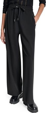 DKNY Bank St Wide Leg Pull-On Pants in Black at Nordstrom, Size X-Large