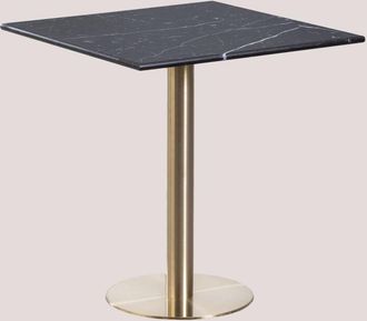 Sklum Sklum - Mesa De Bar Cuadrada En M&aacute;rmol Cosmopolitan Oro Champagne