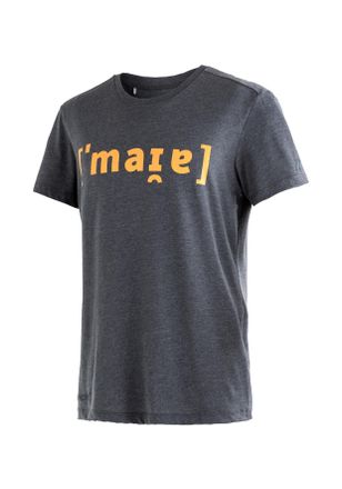 Maier Sports T-Shirt MAIER SPORTS Phonetic Tee M, Herren, Gr. 56, grau (graphit), 50% Baumwolle, 50% Polyester, Rundhals, Shirts T-Shirt, Herren Kurzarmshirt mit P