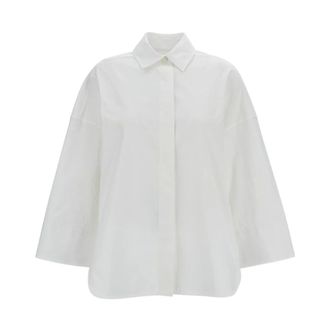 Alberto Biani Shirts, female, White, Size: 2XS Long Sleeve Cotton Shirt