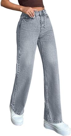 Generic Jeans for Women UK Ladies Jeans Womens Fashion Baggy Womens Trousers Elasticated Waist Straight Leg Joggers Stretch Denim Pants Outdoors,Travel,Work,L