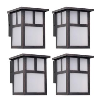 Forlight Aplique de Pared Estilo Japon&eacute;s E27 Marr&oacute;n &Oacute;xido (4uds) Osaka