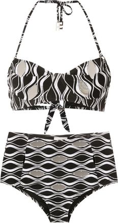 Amir Slama high-waisted hardware-detail bikini set - women - Polyamide/Elastane - GG - Black