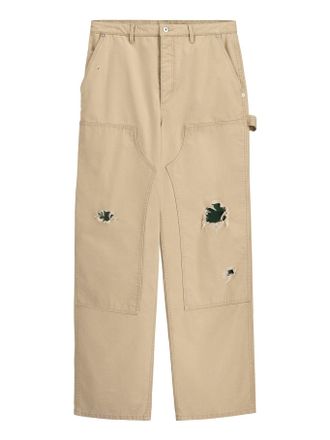 Dior BEIGE COTTON TWILL CARPENTERS STYLE JEANS - Christian Dior - Man