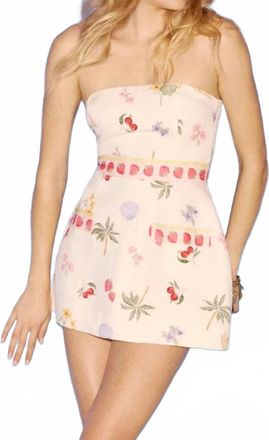Amanda Uprichard Strapless Bethany Romper In Boardwalk Print