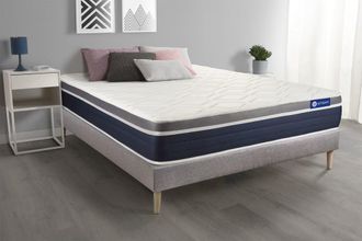 Actisom Somier gris + colch&oacute;n con espuma viscoel&aacute;stica 120 x 195