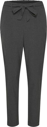 Kaffe Donkergrijze Melange Riem Broek - Dames - Slim Fit Broeken - Grijs - 2XS - Broeken