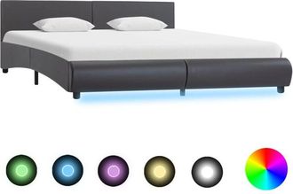 vidaXL Giroletto con led Grigio in Similpelle 180x200 cm - Vidaxl