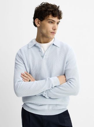 Le 31 Mens Optical honeycomb knit Polo Shirt