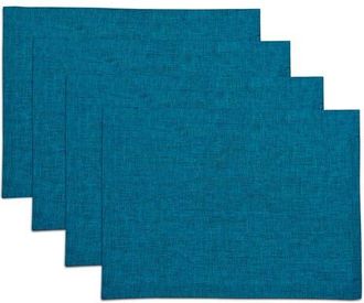 Solino Home Linen Placemats Set of 4, 14 x 19 Inch for Dining Table, Holiday and Everyday Table Decor - Athena in Chambray Teal at Nordstrom, Size