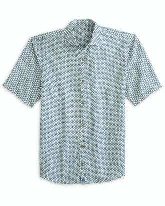 Johnnie-O Mens Antonio Short Sleeve Button Down Shirt In White