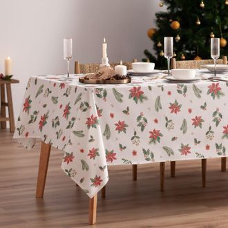 Mint Mantel navidad algod&oacute;n hojas multi 155x200 cm