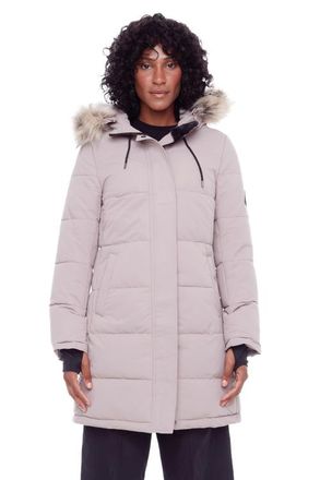 Alpine North AULAVIK - Vegan Down Mid-length Hooded Parka Coat in Light Taupe at Nordstrom, Size X-Large