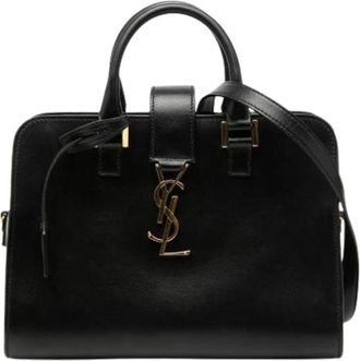 Saint Laurent Pre-owned Handbags, female, Black, Size: ONE SIZE Pre-owned Monogram Cabas Satchel