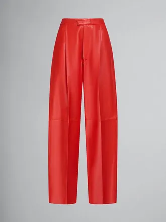 Marni Womens Red Wide-Leg Trousers, Size 8