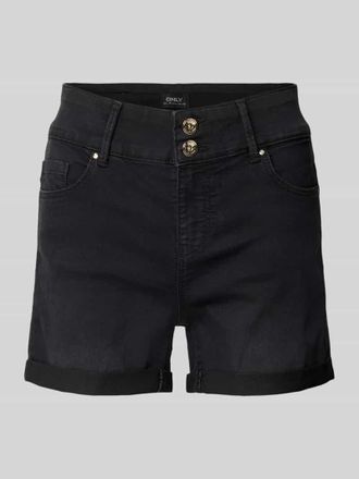 Only Regular Fit Jeansshorts aus Baumwoll-Mix Modell CARMEN in Black, Gr&ouml;&szlig;e XL